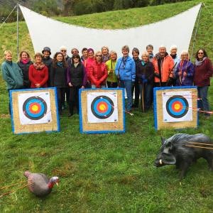 Mapua Women's Recreation Group doing archery