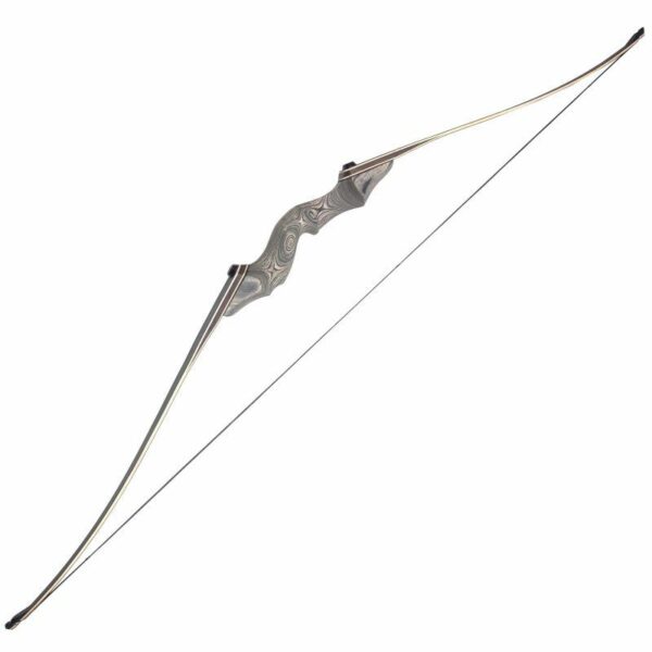 Shatterproof Archery Black Hunter Recurve Bow - 60 Inch, Hand-Inspected With Flemish String
