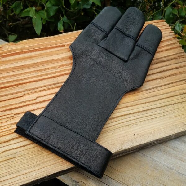 Black Billy Goat Leather Shooting Glove, front