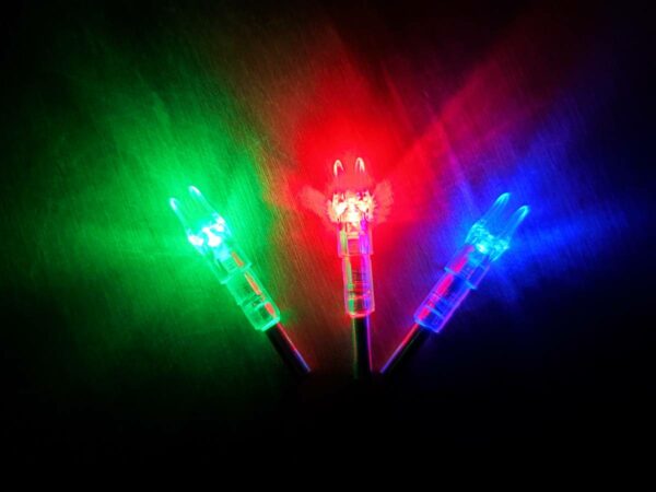 Archery LED lighted Lumi nocks for carbon arrows - light on