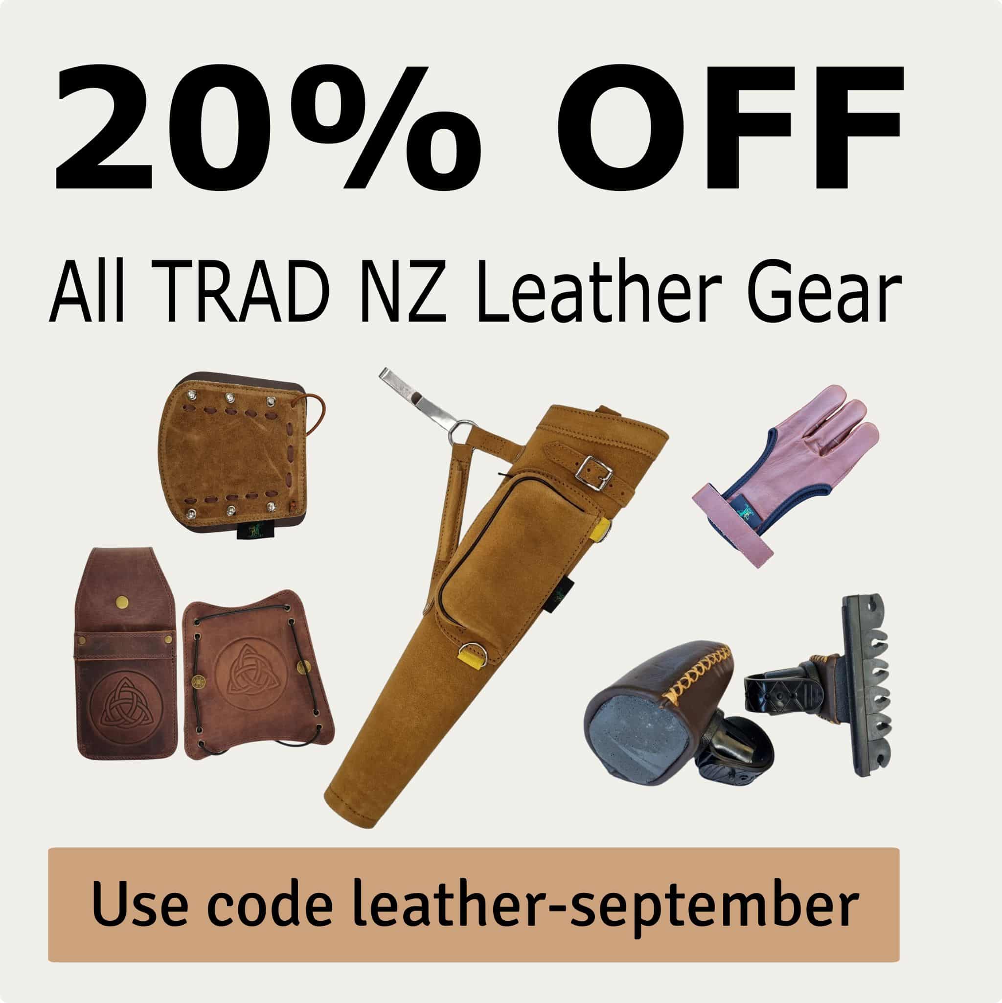Get 20% off any TRAD NZ Leather Gear!