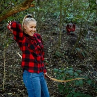 Girl preparing to shoot bow and arrow at Archery Park Nelson